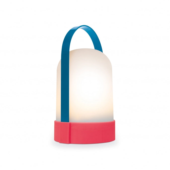 Uri Oplaadbare Tafellamp│Bernadette roze-blauw│remember│Buitenverlichting│frint schuin