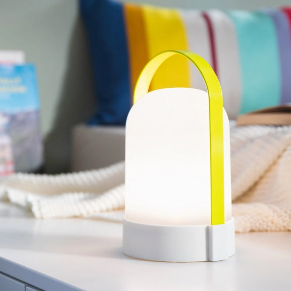 Uri Tafellamp Oplaadbaar│Celine geel-grijs│Buitenverlichting│Front Schuin