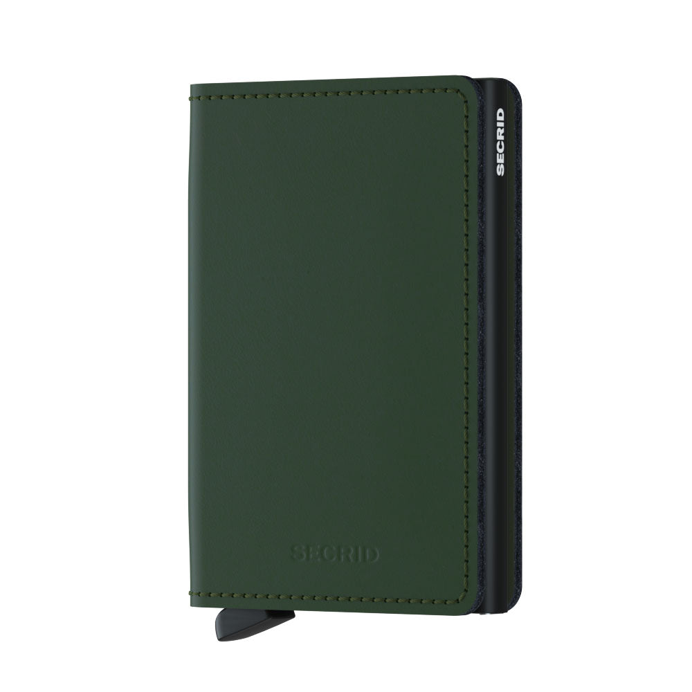 Secrid Slimwallet Matte│art. SM-GREEN-BLACK│Pasjeshouder│voorkant met witte achtergrond