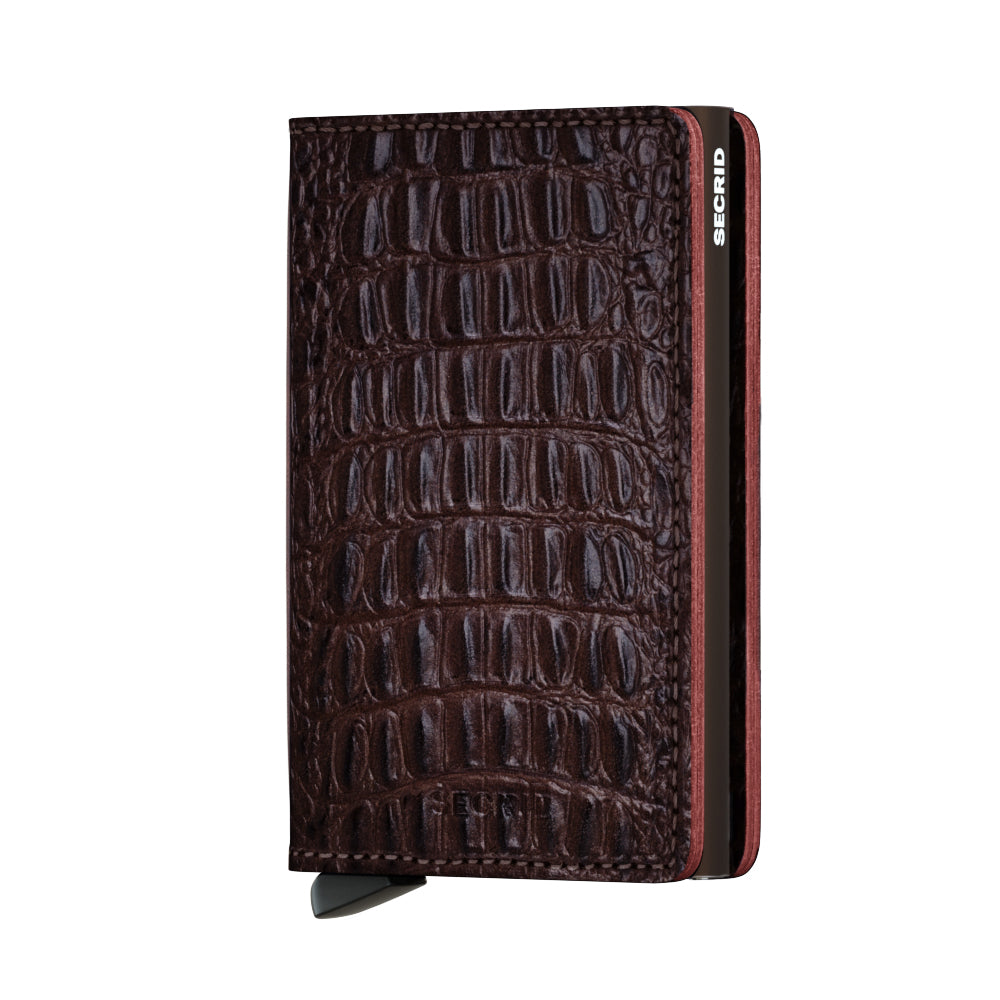 Secrid Slimwallet Nile│art. SN-BROWN│pasjeshouder│voorkant met witte achtergrond