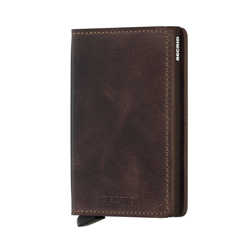 Secrid Slimwallet Vintage│art. SV-CHOCOLAT│Pasjeshouder│voorkant met witte achtergrond