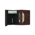 Secrid Slimwallet Vintage│art. SV-CHOCOLAT│Pasjeshouder│geopend met contant geld