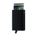Secrid Slimwallet Matte│art. SM-BLACK│pasjeshouder│voorkant met uitgeschoven pasjes en clip
