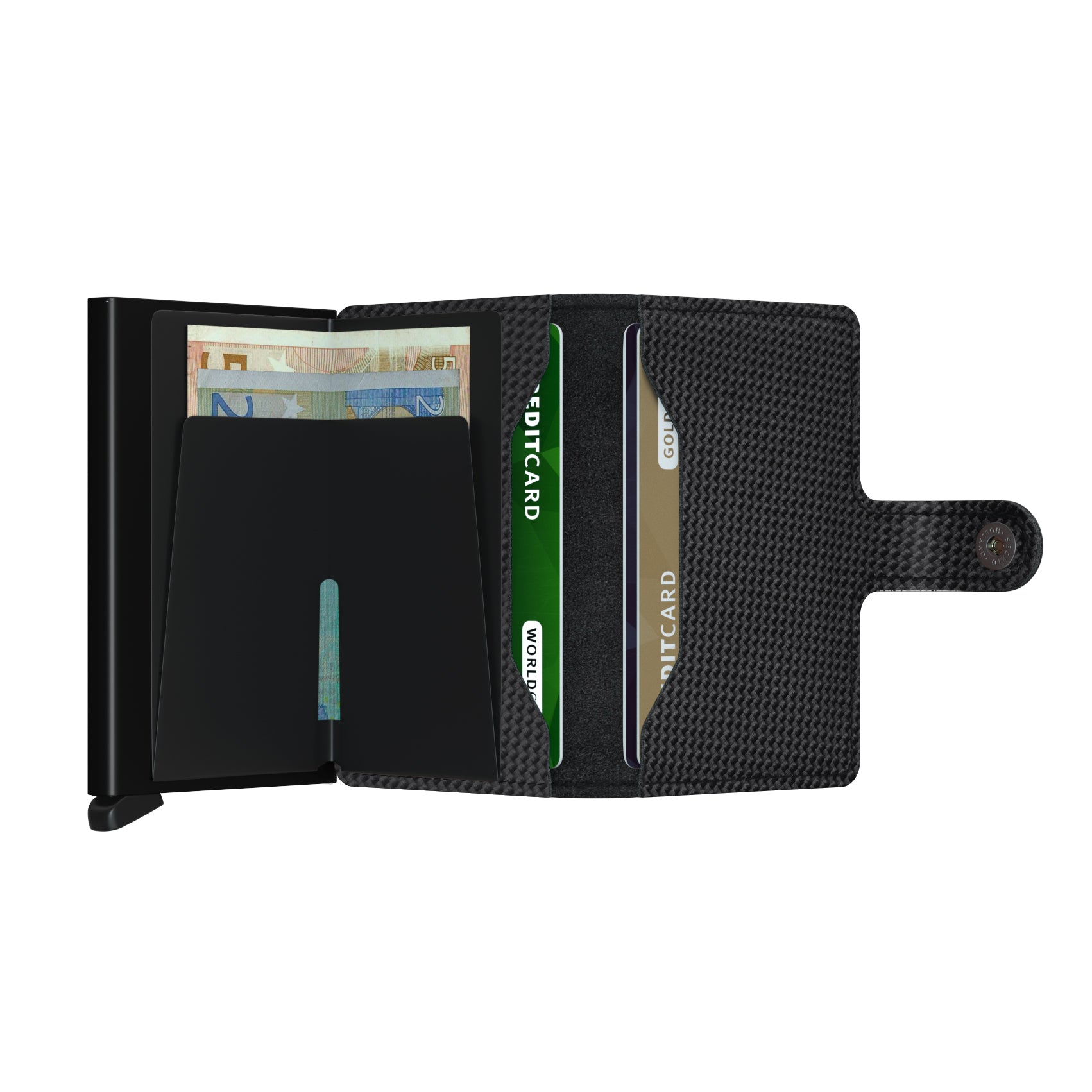 Secrid Miniwallet Carbon│Pasjeshouder│art. MCa-BLACK│geopend contant geld
