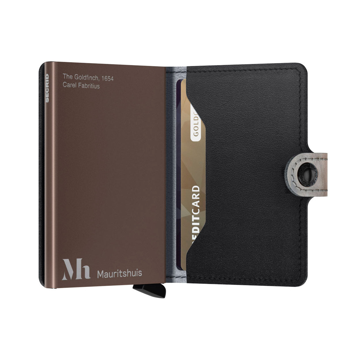 Secrid Miniwallet Art Collection het Puttertje│art. MAR-GOLDFINCH│pasjeshouder│half open