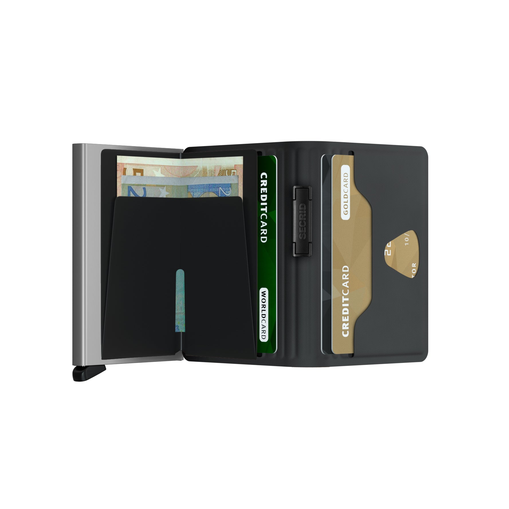 Secrid Bandwallet TPU│art. BTP-BLACK-WHITE│Pasjeshouder│open met contant geld