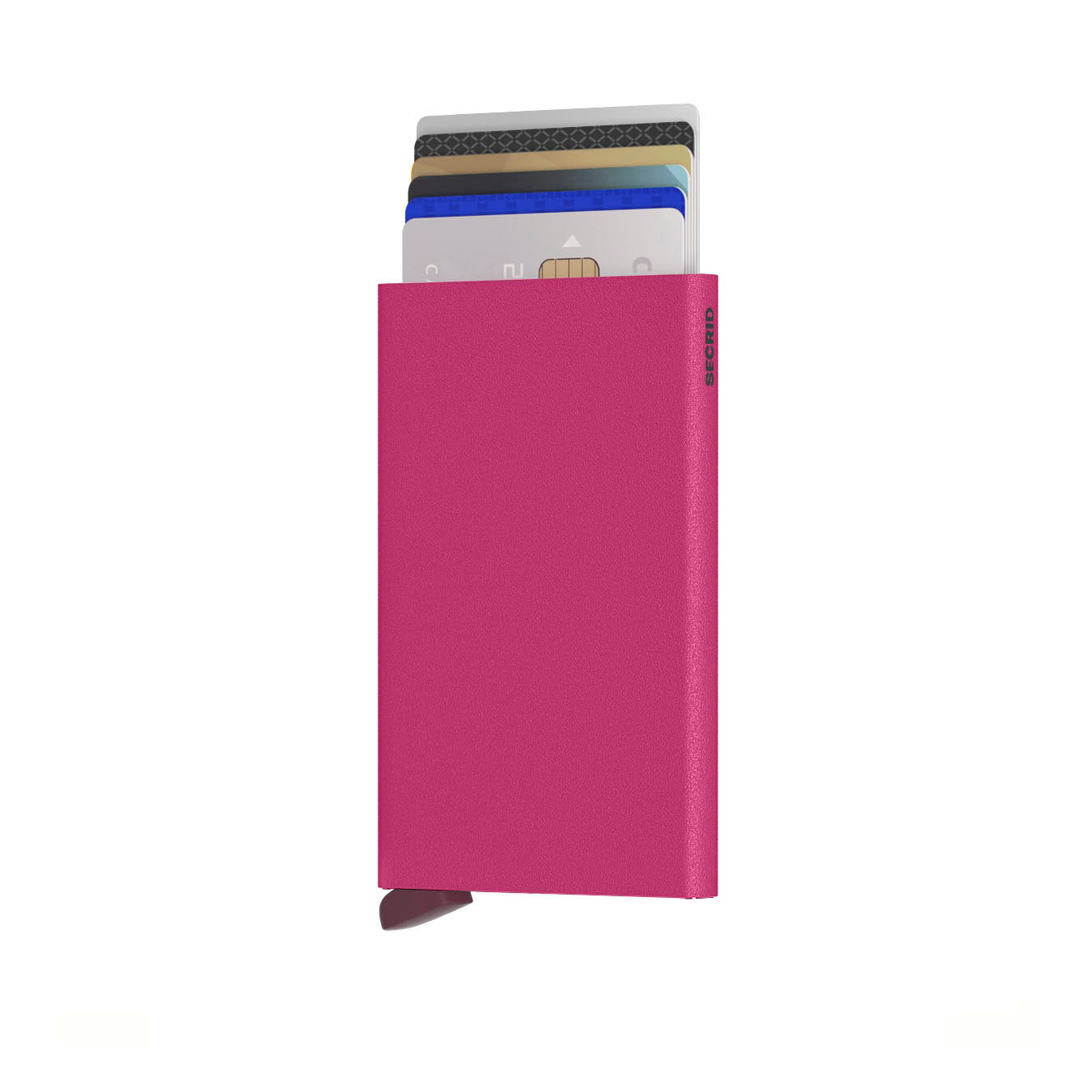 Secrid Cardprotector Powder│art. CP-FUCHSIA│Pasjeshouder│voorkant met uitgeschoven pasjes