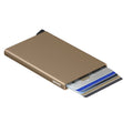 Secrid Cardprotector│art. C-SAND│pasjeshouder│boven aanzicht met betaalkaarten
