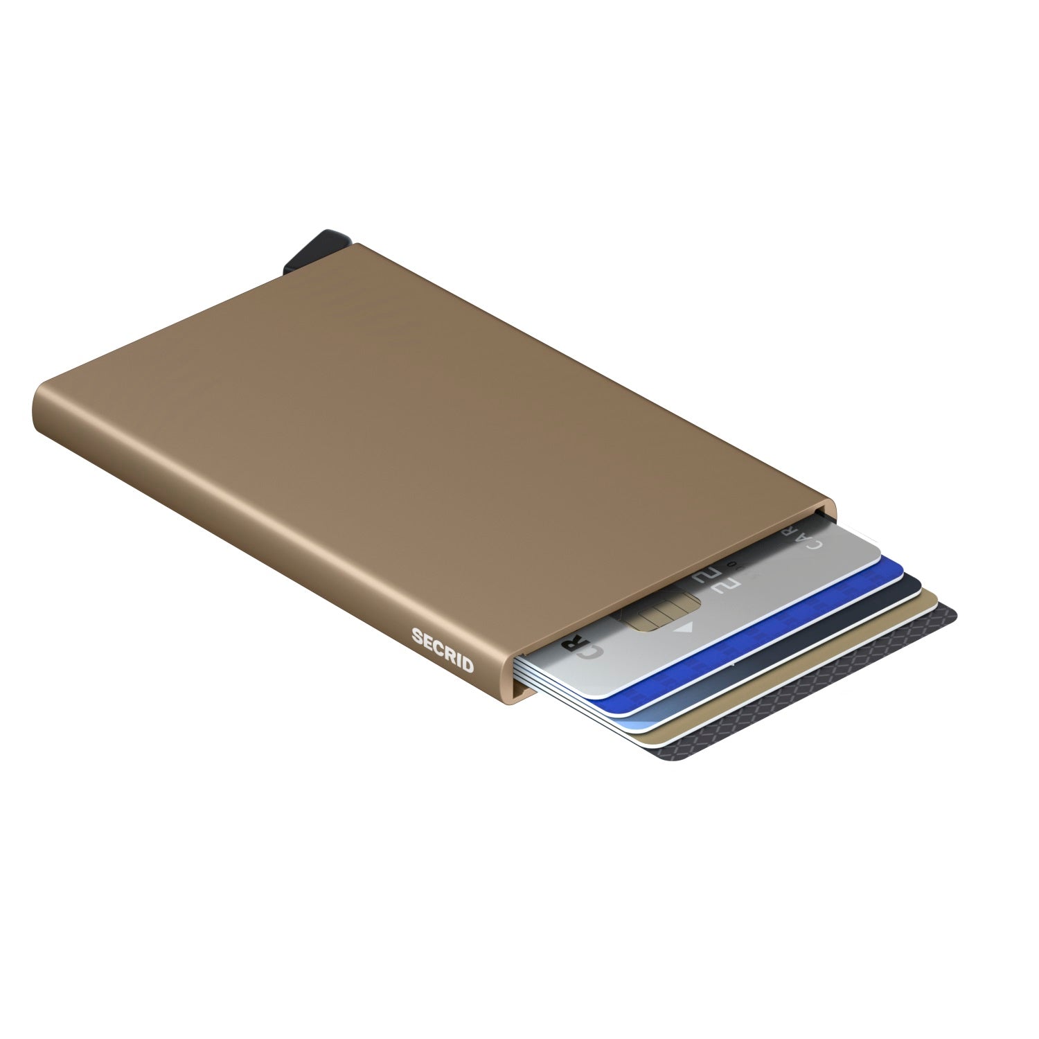 Secrid Cardprotector│art. C-SAND│pasjeshouder│boven aanzicht met betaalkaarten