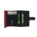 Secrid Miniwallet Matte│art. MM-BLACK&RED│Pasjeshouder en Portemonnee│geopend met contant geld