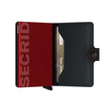 Secrid Miniwallet Matte│art. MM-BLACK&RED│Pasjeshouder en Portemonnee│half open