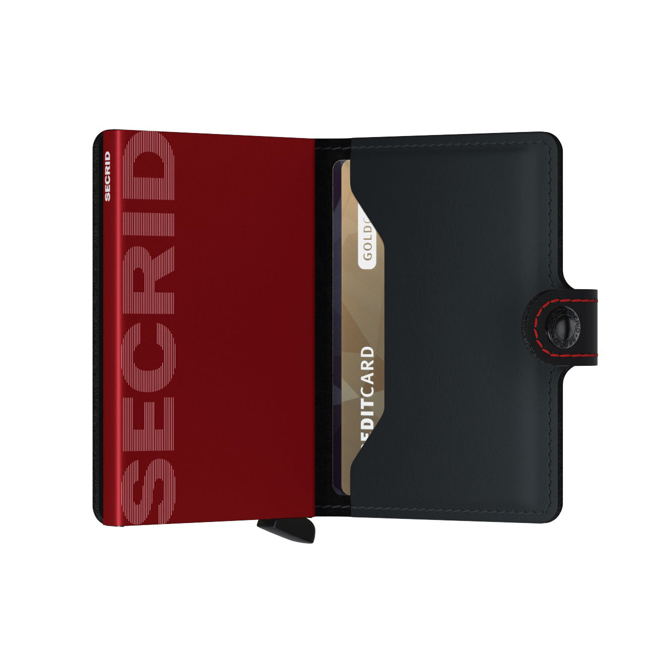 Secrid Miniwallet Matte│art. MM-BLACK&RED│Pasjeshouder en Portemonnee│half open