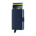 Secrid Miniwallet Original│art. M-NAVY││pasjeshouder│voorkant met uitgeschoven pasjes en clip