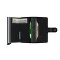 Secrid Miniwallet Stitch│Pasjeshouder│art. MST-LINEA-BLACK│geopend met contant geld