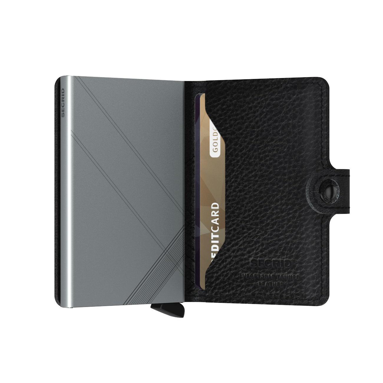 Secrid Miniwallet Stitch│Pasjeshouder│art. MST-LINEA-BLACK│half open