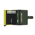 Secrid Miniwallet Matte│art. MM-GREEN&LIME│Pasjeshouder en Portemonnee│geopend met contant geld