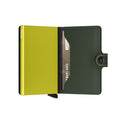 Secrid Miniwallet Matte│art. MM-GREEN&LIME│Pasjeshouder en Portemonnee│half open