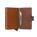 Secrid Miniwallet Saffiano│art. MSA-CARAMEL│Pasjeshouder│half open