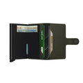 Secrid Miniwallet Stitch│art. MST-LINEA-LIME│Pasjeshouder│geopend met contant geld