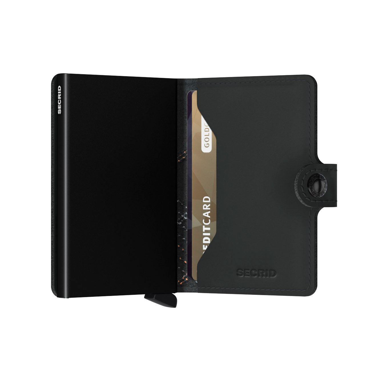 Secrid Miniwallet Stich│art. MST-LINEA-Orange│Pasjeshouder│half open