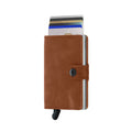 Secrid Miniwallet Vintage│art. MV-COGNAC&SILVER│Pasjeshouder en Portemonnee│met uitgeschoven pasjes en clip