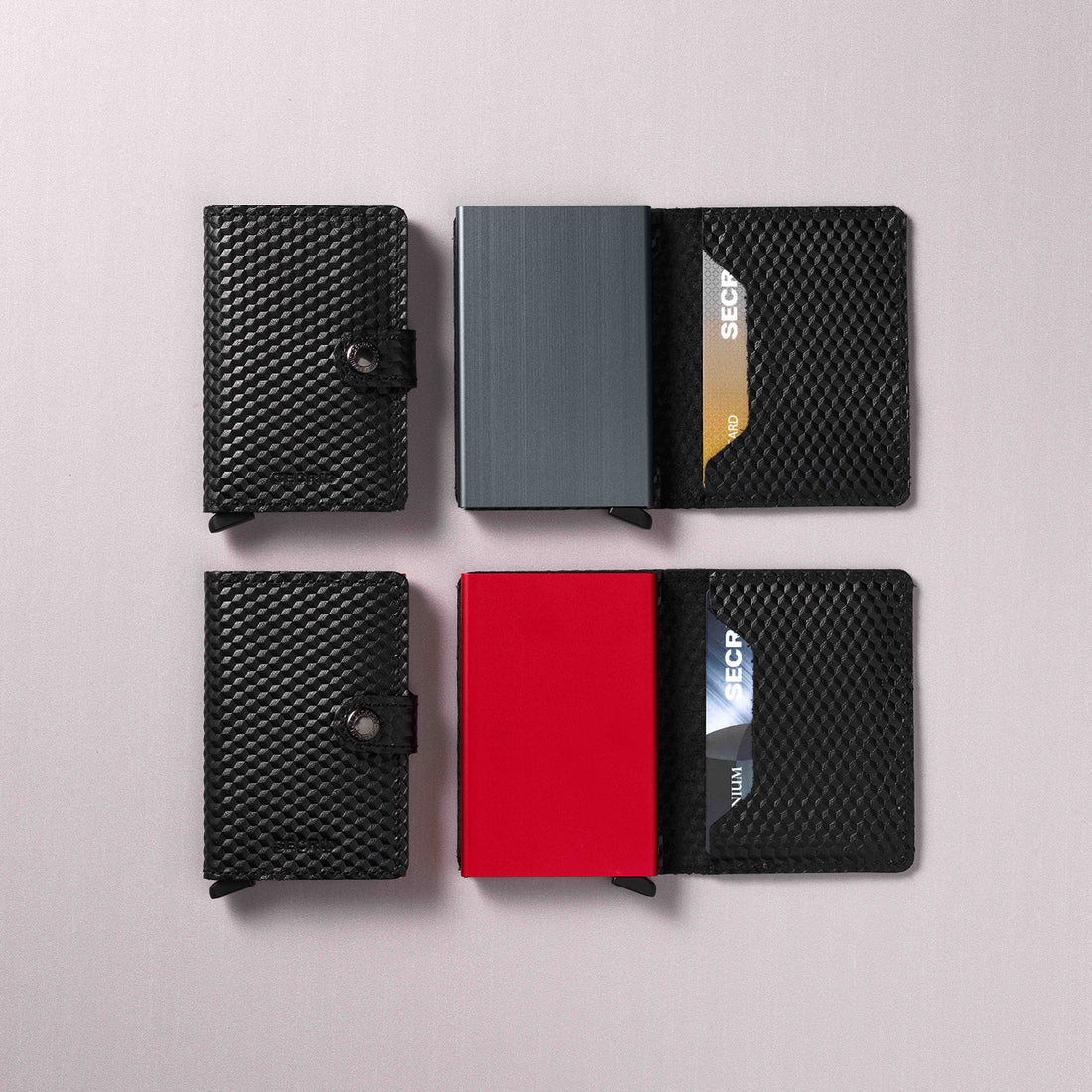 Secrid Miniwallet│Pasjeshouder│art. MCU-BLACK-TITANIUM│voorkant witte achtergrond