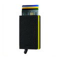 Secrid Slimwallet Diamond│art. SD-BLACK│Pasjeshouder│voorkant met uitgeschoven pasjes en clip