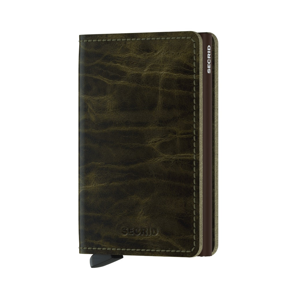 Secrid Slimwallet Dutch Martin│Pasjeshouder│art. SDM-OLIVE│voorkant witte achtergrond