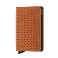 Secrid Slimwallet Perforated│art. SPF-COGNAC│Pasjeshouder│voorkant met witte achtergrond