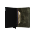 Secrid Slimwallet Vintage│art. SV-OLIVE-BLACK│Pasjeshouder en Portemonnee│half open
