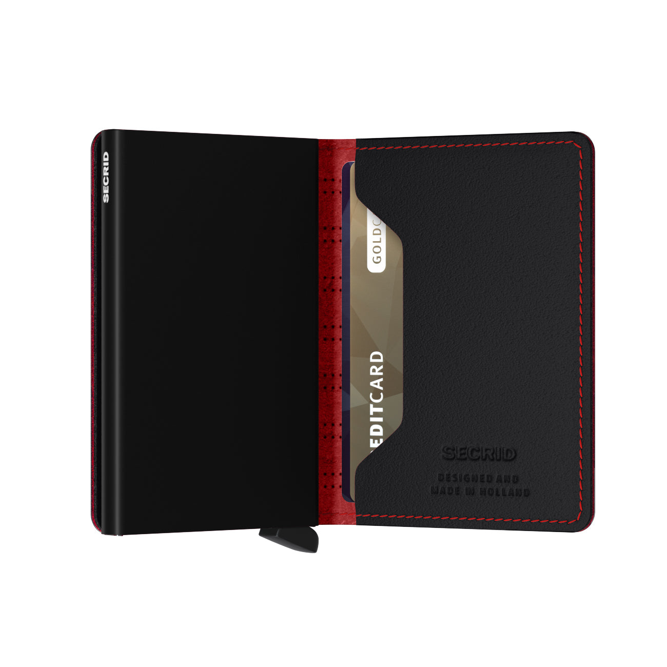 Secrid Slimwallet Fuel│art. SFU-BLACK-RED│Pasjeshouder en Portemonnee│half open