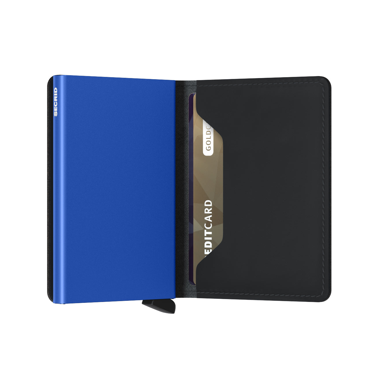 Secrid Slimwallet Matte│at. SM-BLACK&BLUE│Pasjeshouder│half open