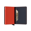 Secrid Slimwallet Matte│art. SM-NIGHTBLUE&ORANGE│Pasjeshouder en Portemonnee│half open