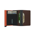 Secrid Slimwallet Optical│art. SOP-BROWN-ORANGE│Pasjeshouder│open met contant geld