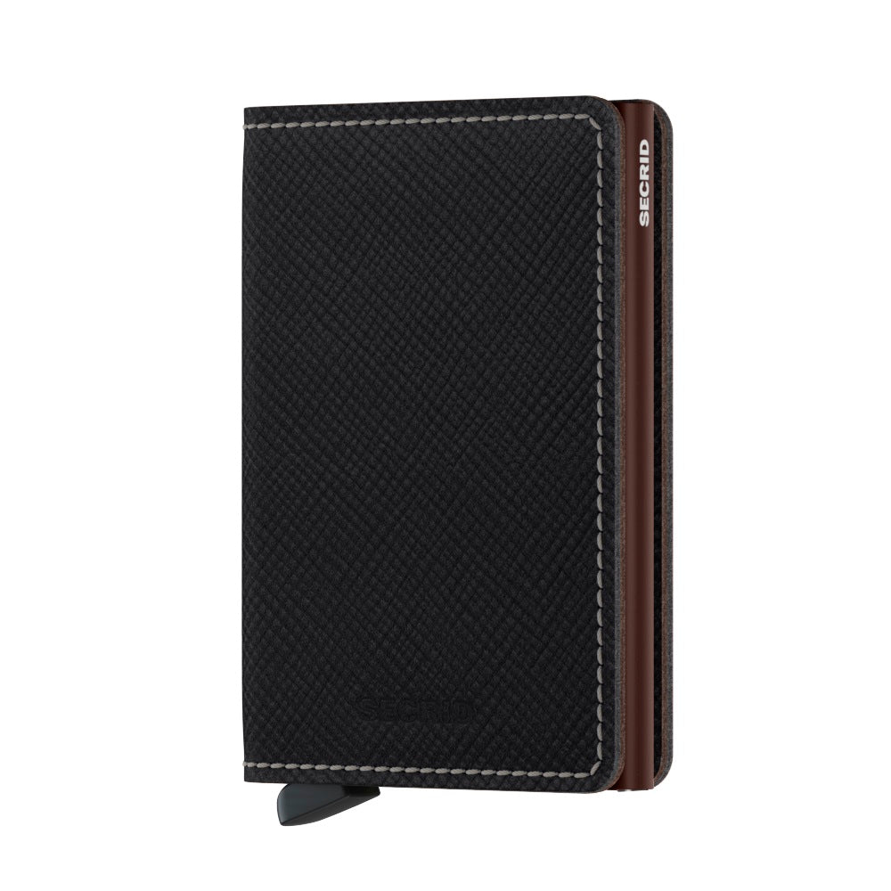 Secrid Slimwallet Saffiano│art. SSA-BROWN│Pasjeshouder│voorkant met witte achtergrond