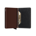 Secrid Slimwallet Saffiano│art. SSA-BROWN│Pasjeshouder en Portemonnee│half open