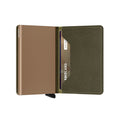 Secrid Slimwallet Saffiano│art. SSA-OLIVE│Pasjeshouder en Portemonnee│half open