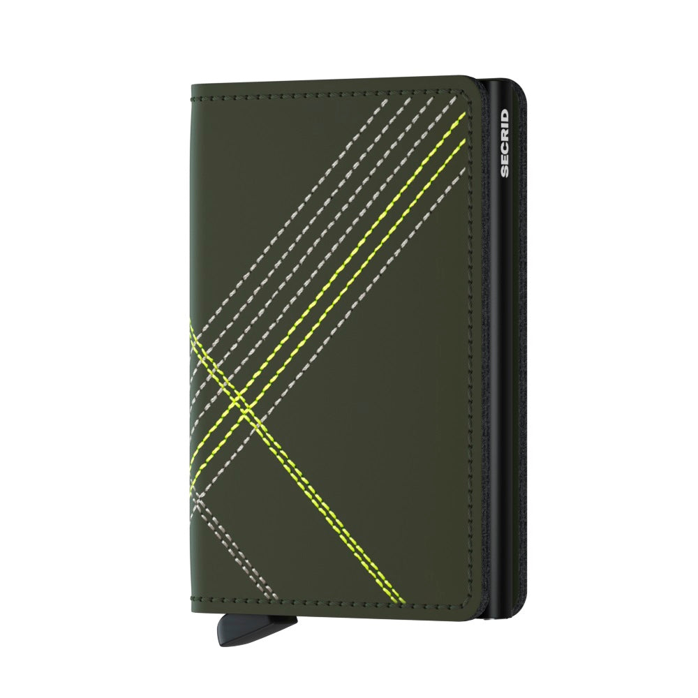 Secrid Slimwallet Stitch│art.SST-LINEA-LIME│Pasjeshouder│voorkant met witte achtergrond