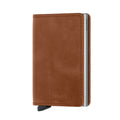 Secrid Slimwallet Vintage│Pasjeshouder│art. SV-COGNAC-SILVER│voorkant met witte achtergrond