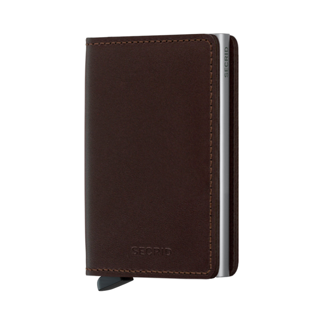 Secrid Slimwallet Original│art. SO-DARK-BROWN│Pasjeshouder│voorkant met witte achtergrond