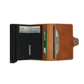 Secrid Twinwallet Perforated│art. TPF-COGNAC│Pasjeshouder│open met contant geld