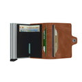 Secrid Twinwallet Vintage│art. TV-COGNAC-SILVER│Pasjeshouder│geopend met contant geld