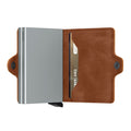Secrid Twinwallet Vintage│art. TV-COGNAC-SILVER│Pasjeshouder│half open