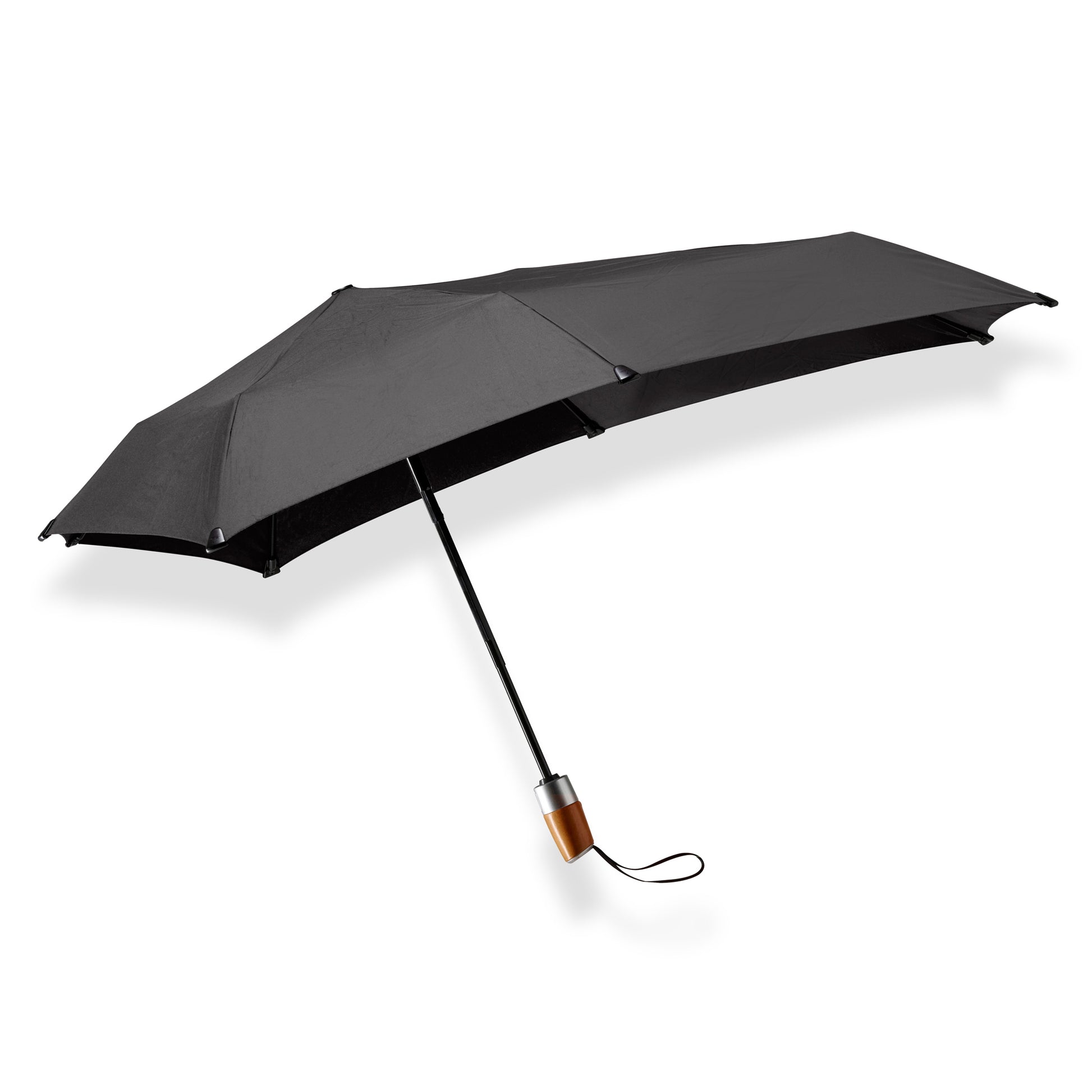 Senz Stormparaplu Mini Automatic De Luxe│Opvouwbaar│Pue Black│Senz Umbrella│foto zijkant geopend