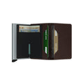 Secrid Slimwallet Original│art. SO-DARK-BROWN│Pasjeshouder│open met contant geld
