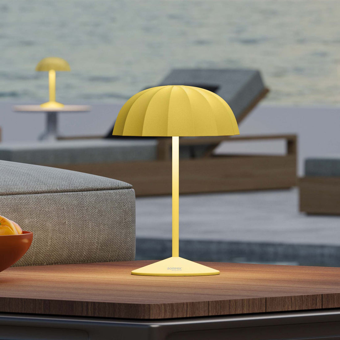 Sompex Ombrellino Oplaadbare Buitenlamp│Geel│art. 78353│vooraanzicht met witte achtergrond