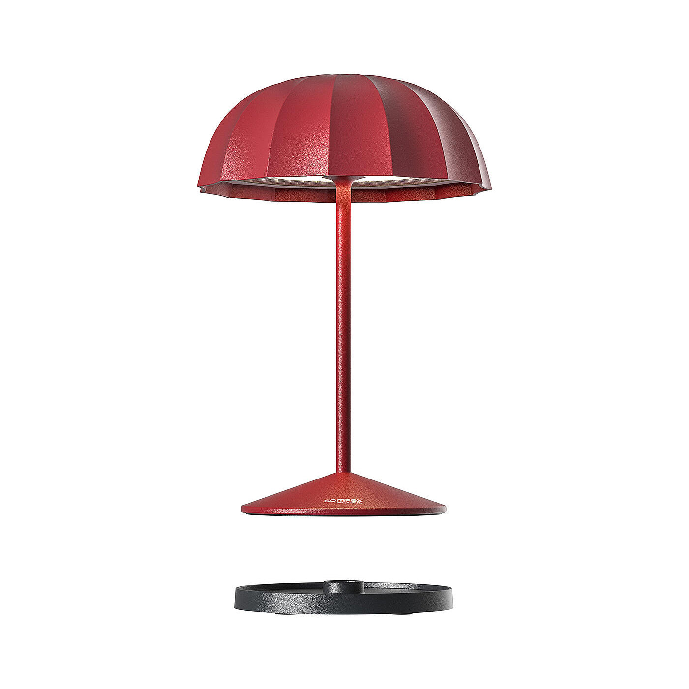 Sompex Ombrellino Oplaadbarre Buitenlamp│Rood│art. 78354│zwevend boven draadloos oplaadstation