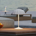 Sompex Ombrellino Oplaadbarer Buitenlamp│Wit│Tafellamp│art. 78351│op terras aan zee