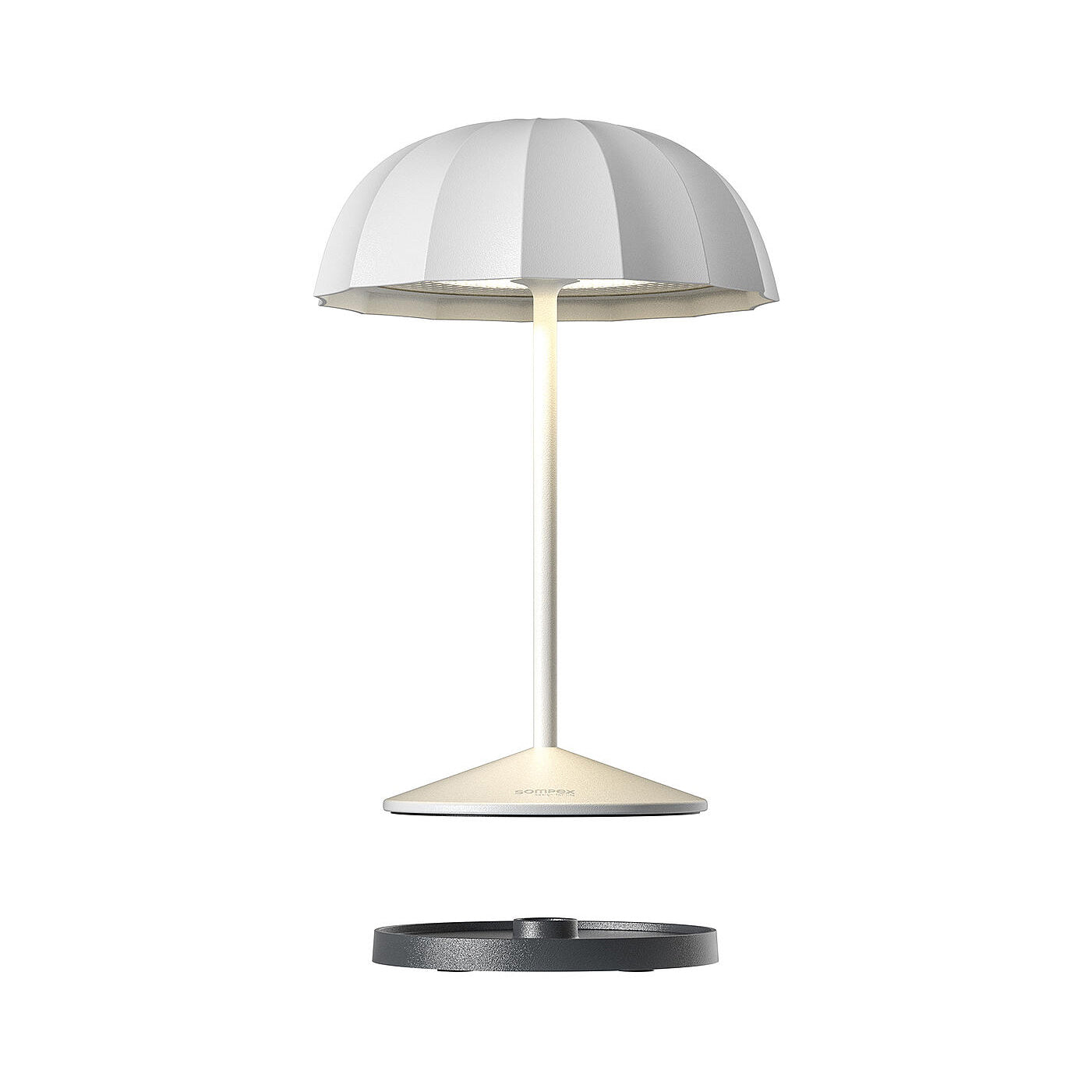 Sompex Ombrellino Oplaadbarer Buitenlamp│Wit│Tafellamp│art. 78351│zwevend boven draadloos oplaadstation