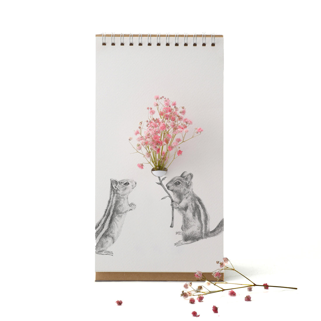 Flip Vase Dieren│Spextrum│art. S003COMPANION│eekhoorns met roze bloemetjes